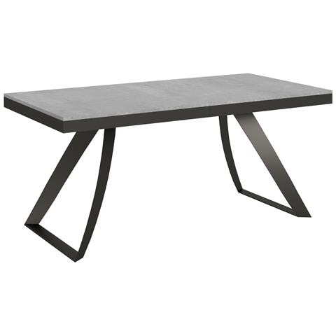 Tavolo Allungabile 90x180/440 Cm Proxy Evolution Telaio Antracite - Cemento - Foto 6