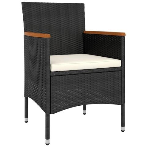Set Salotto Da Giardino 5 Pz In Polyrattan Nero - Foto 3
