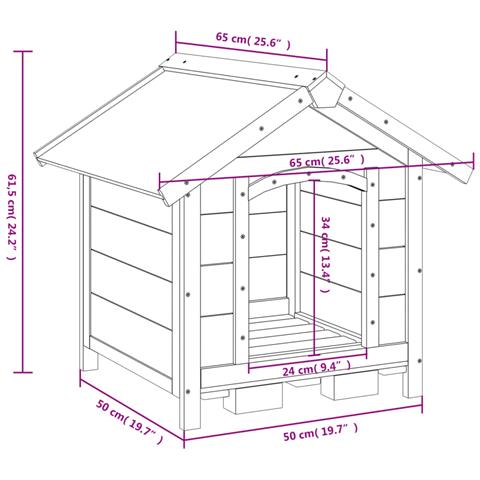 Cuccia Per Cani Moka 65x65x61,5 Cm In Legno Massello Di Pino - Foto 7