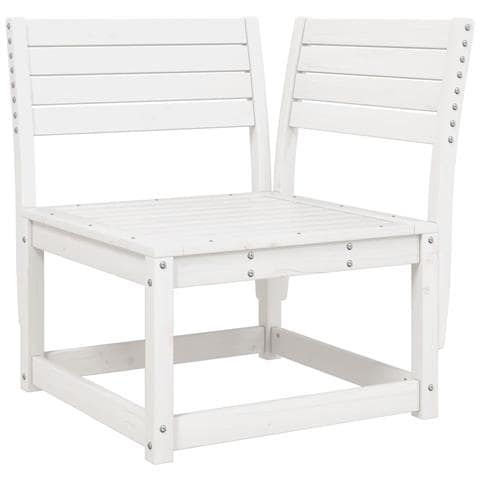 Divano Angolare Giardino Bianco 73x73x78 Cm Legno Massello Pino - Foto 2
