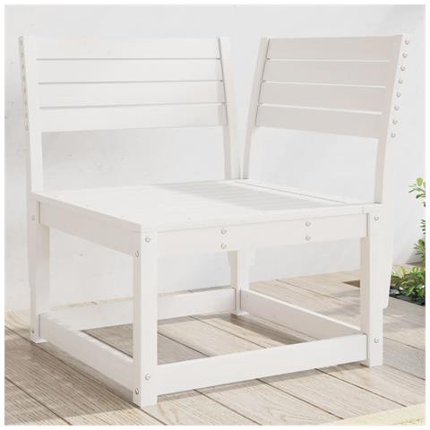 Divano Angolare Giardino Bianco 73x73x78 Cm Legno Massello Pino - Foto 1