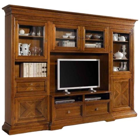 Parete Attrezzata In Legno Noce Bassano L. 305 P. 57 H. 235 - Foto 1