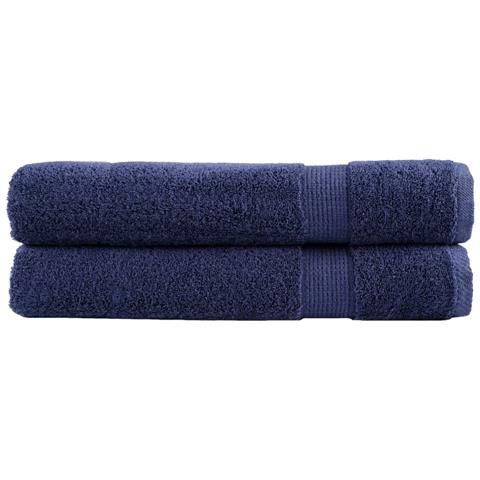 Asciugamani Premium SOLUND 2 pz Blu Navy 100x200cm 600gsm - Foto 1