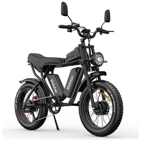 Q20 Bicicletta Elettrica - Doppio Motore 750w*2 Doppio Batteria 48v20ah*2 Ruote 20 Pollici Freno A Disco Idraulico - Nero - Foto 2