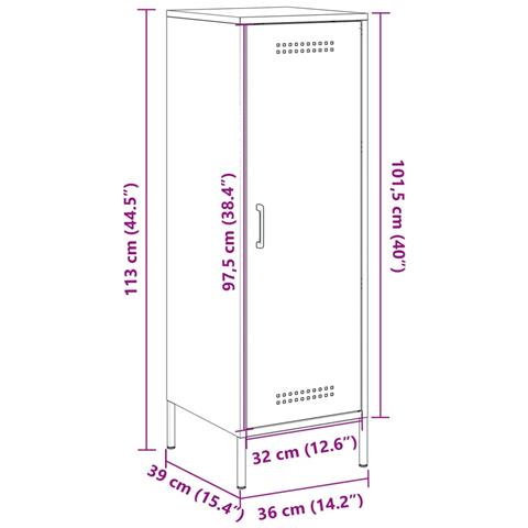 Credenza Bianca 36x39x113 Cm In Acciaio - Foto 2