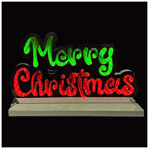 Scritta Merry Christmas Infinity 32cm Addobbo Luminoso Decorazione Led Natalizia - Foto 4
