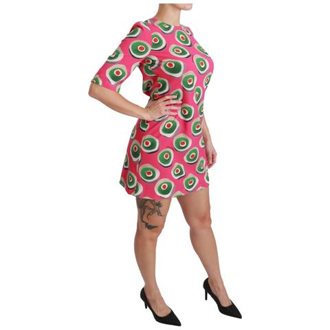 Abito Elasticizzato A Trapezio In Seta Rosa - It36 - Xs - Foto 2