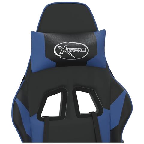 Sedia da Gaming Nera e Blu in Similpelle - Foto 10