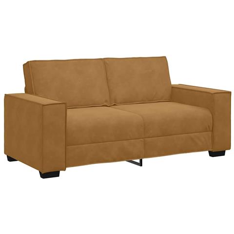 Divano a 2 Posti Marrone 140 cm in Velluto - Foto 1