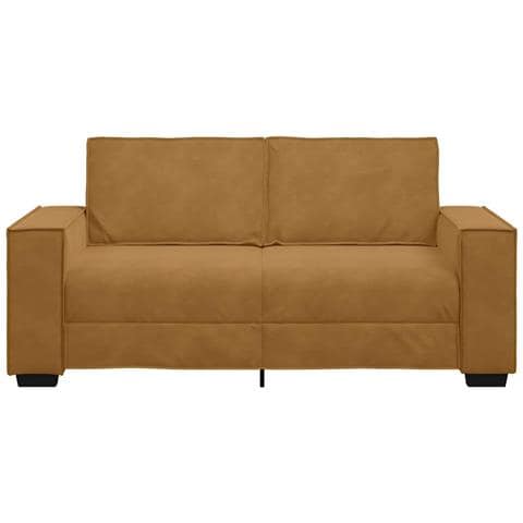 Divano a 2 Posti Marrone 140 cm in Velluto - Foto 9