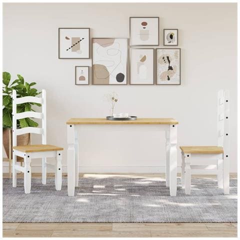 Tavolo Da Pranzo Corona 112x60x75 Cm In Legno Massello Di Pino - Foto 3