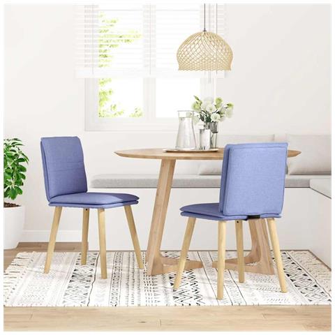 Sedie Da Pranzo 2 Pz Blu Jeans In Tessuto - Foto 2