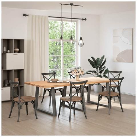 Gambe Tavolo Pranzo A V 3 Pz Antracite 90x(72-73,3)cm Acciaio - Foto 2