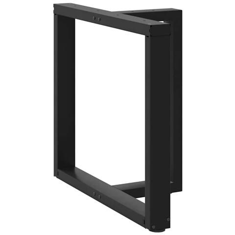 Gambe Tavolo Pranzo A Forma T 2pz Nero 70x35x(72-73)cm Acciaio - Foto 1