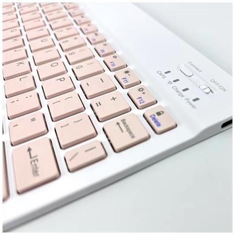 Combinazione Tastiera E Mouse Bluetooth - Set Tastiera E Mouse Wireless Ricaricabile Da 10 Pollici Con Custodia (rosa) - Foto 7
