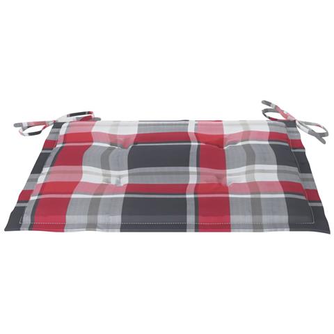 Sedie Giardino 2 Pz Con Cuscino Rosso A Quadri Massello Di Teak - Foto 8