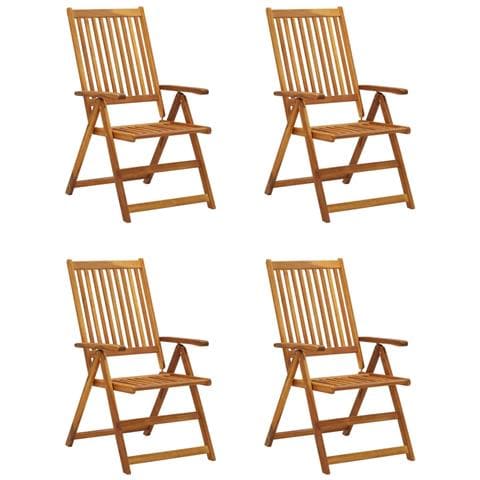 Lusso Casadino - Sedie Da Giardino Reclinabili 4 Pz Con Cuscini Massello Acacia - Foto 1