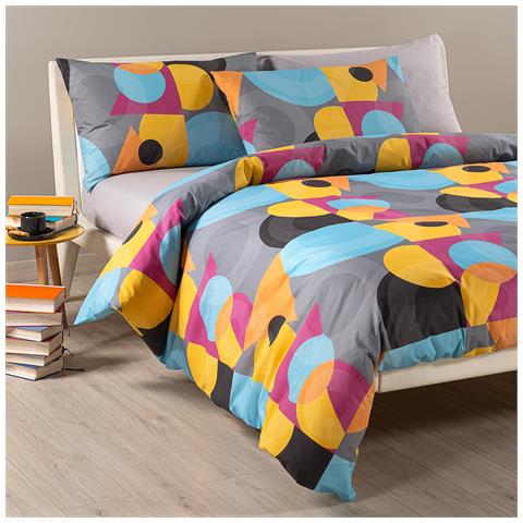 Sacco Copripiumino Con Federe Dinamic In Cotone Colore Grigio Misura Matrimoniale - Foto 2