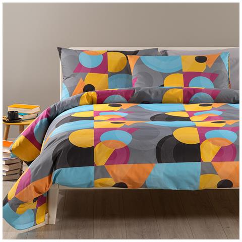 Sacco Copripiumino Con Federe Dinamic In Cotone Colore Grigio Misura Matrimoniale - Foto 4