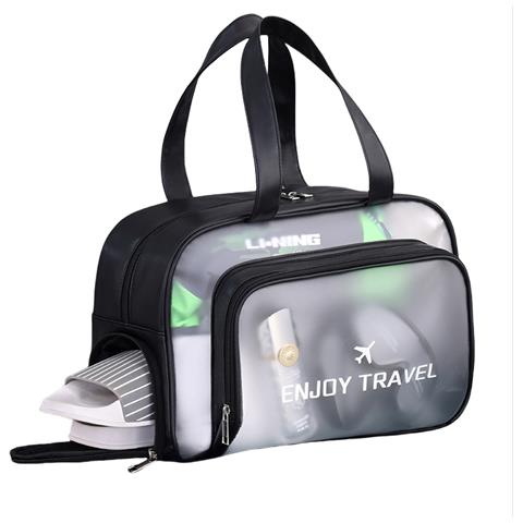 Elegante Borsa Sportiva Da Nuoto Con Separazione Asciutto/bagnato Black - Foto 1
