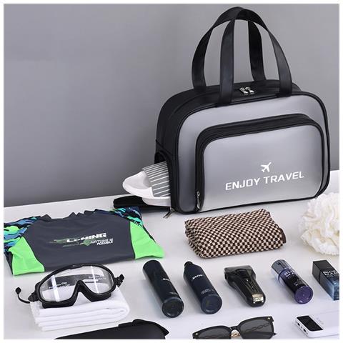 Elegante Borsa Sportiva Da Nuoto Con Separazione Asciutto/bagnato Black - Foto 2
