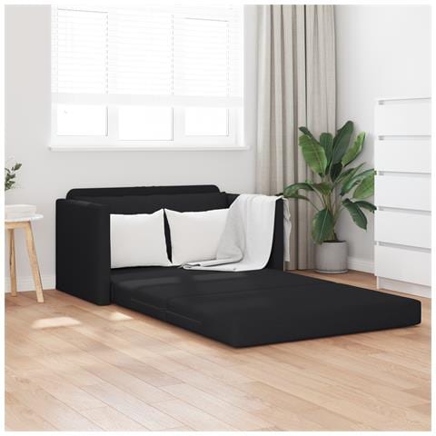 Divano letto 2-in-1 Nero 124x71x78 cm Tessuto - Foto 2