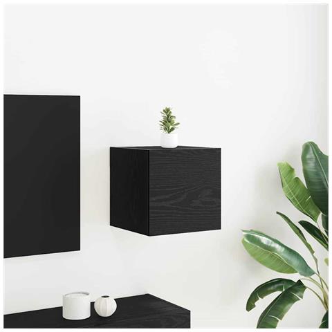 Mobile TV da muro  in Nero Rovere 30,5x30x30 cm - Foto 2