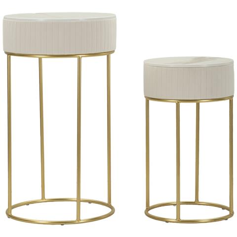 Set Tavolo E Sgabelli Mf772 - Beige - Legno - 50x50x90 Cm - Foto 1