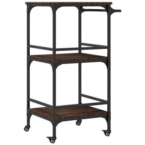 Carrello Cucina Rovere Marrone 60,5x50x105 cm Legno Multistrato - Foto 9