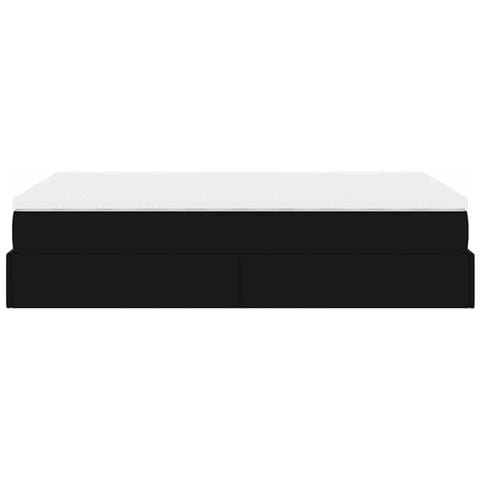 Struttura Letto Pouf con Materasso Nero 120x200 cm Similpelle - Foto 9