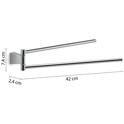 Portasalviette A Snodo Da Muro In Acciaio Inox E Cromall Tn23 Serie Tonale Cromato - Foto 2