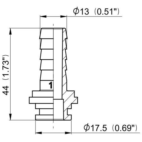 Raccordo Portagomma Dritto Arag Per Girello Diametro 13mm Lunghezza 44mm Confezione Da 25 Pezzi - Foto 2