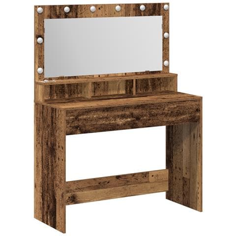 Tavolo da Toeletta con Luci LED - Legno Vintage - 100x41x135 cm - Foto 1