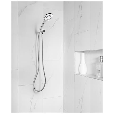 Kit Doccia Con Soffione E Flessibile Churun 4 Funzioni Argento - Foto 1