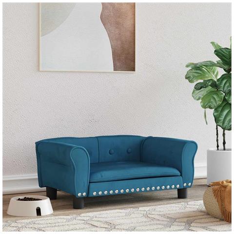 Lettino per Cani Blu 70x45x30 cm in Velluto - Foto 2