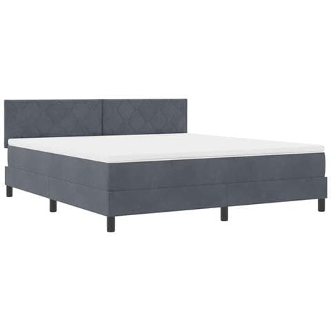 Letto a molle con materasso Grigio scuro 180 x 200 cm Velluto - Foto 1