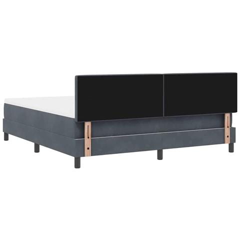 Letto a molle con materasso Grigio scuro 180 x 200 cm Velluto - Foto 9