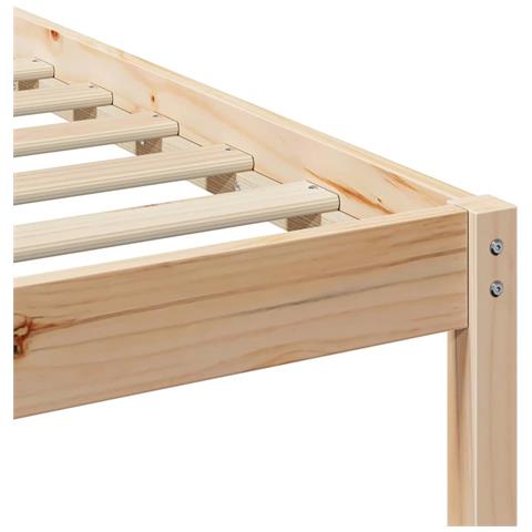 Rete letto con comodini Marrone Legno di pino massello - Foto 9