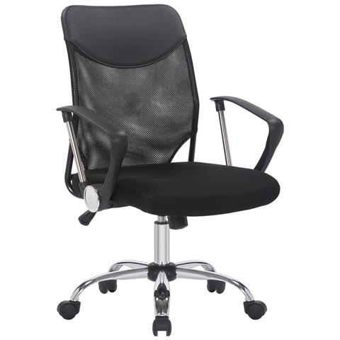 Sedia Da Ufficio New Port - Nero - Rete - 62x59x104,5 Cm - Foto 1