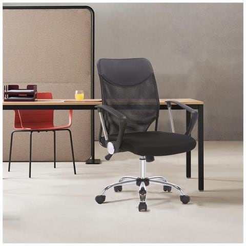 Sedia Da Ufficio New Port - Nero - Rete - 62x59x104,5 Cm - Foto 2