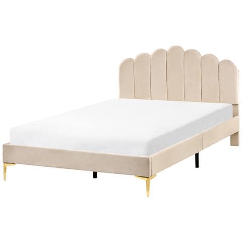 Letto Velluto Sauvian 140 X 200 Cm Beige - Foto 2