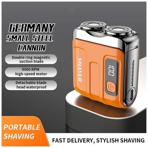 Mini Rasoio Elettrico Con Display Digitale - Rasoio Portatile Da Viaggio Per Uomo E Donna Orange - Foto 2