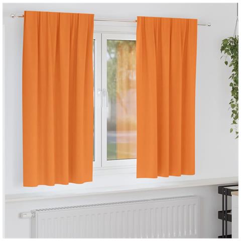 Tende con tende 2 pcs Arancione 175x140cm Poliestere - Foto 2