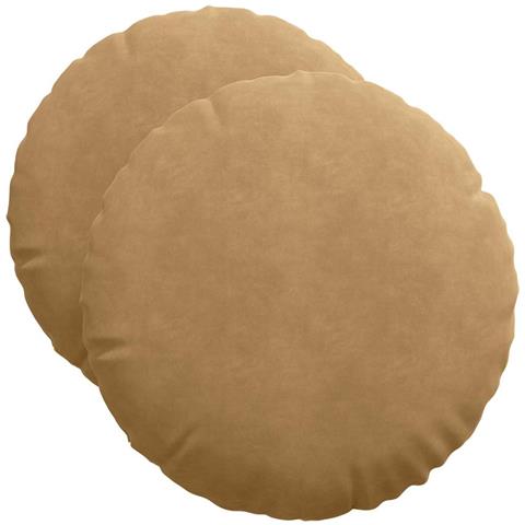 Cuscini per Seduta 2 pcs Marrone Ø50 x 19 cm Velluto - Foto 1