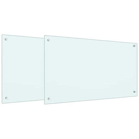 Rivestimento da Cucina 2 pcs Bianco 90 x 50 cm vetro temperato - Foto 1