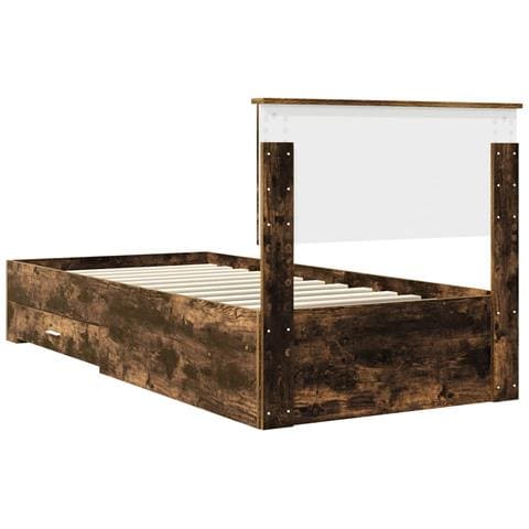 Struttura del letto Rovere fumé 90 x 200 cm Legno multistrato - Foto 9