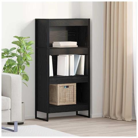 Armadio per Libri Rovere Nero 80 x 30 x 155 cm - Foto 2