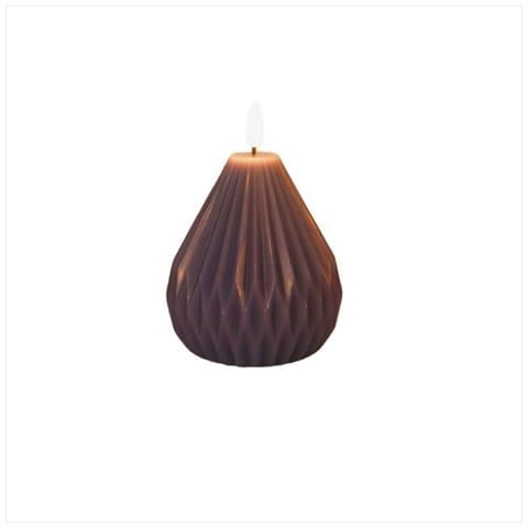 Candela Elettronica A Led Viola Notte Scura Origami A Forma Di Pera - Senza Fiamma E A Batteria - Foto 1