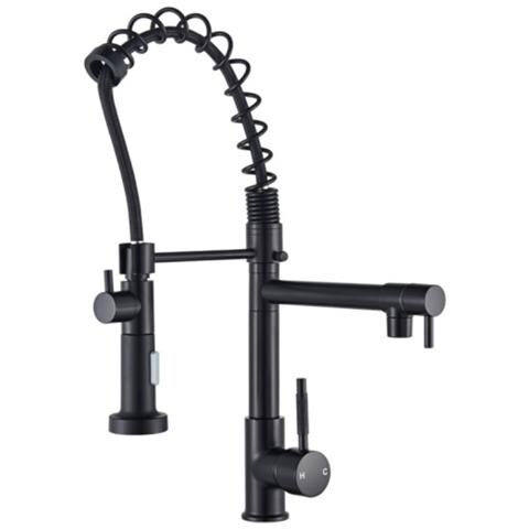 Miscelatore per lavello da cucina, Blackswan, tipo M111 con 2 modalità, nero opaco, 49 cm - Foto 1