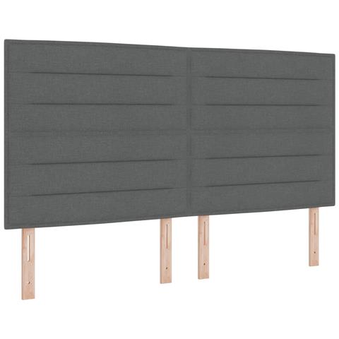 Testiera LED con testiera Grigio scuro 180 cm Poliestere - Foto 1